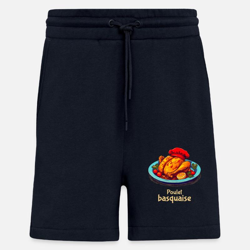Chicken Basquaise - Plain text - Shorts - made by SPREAD - DARK NAVY