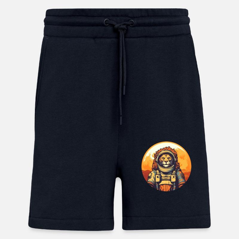 Lion dans l’espace - Short bio décontracté fabriqué en UE - DARK NAVY
