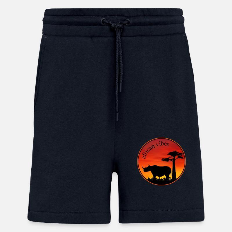 Rhino 1 Coucher de soleil - Short bio décontracté fabriqué en UE - DARK NAVY