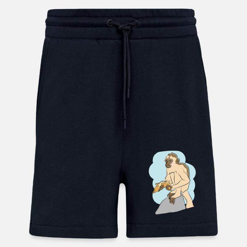 Illustrated design with monkey - Shorts - made by SPREAD - DARK NAVY