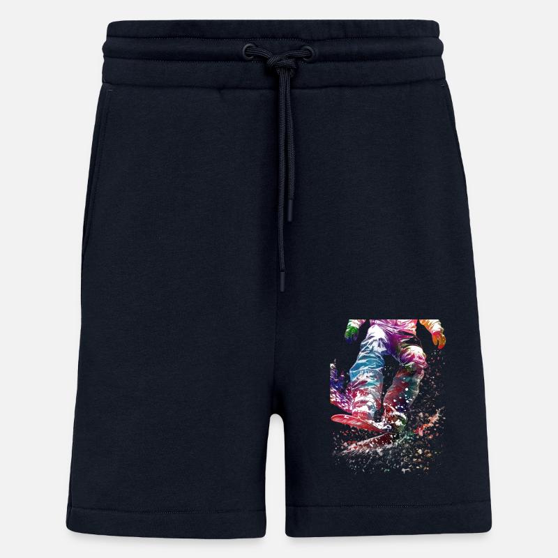 Snowboard sport art #snowboard - Short bio décontracté fabriqué en UE - DARK NAVY