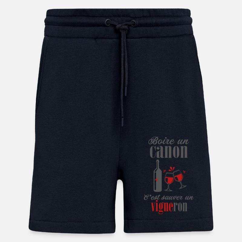 Vigneron vins raisins cave - Short bio décontracté fabriqué en UE - DARK NAVY