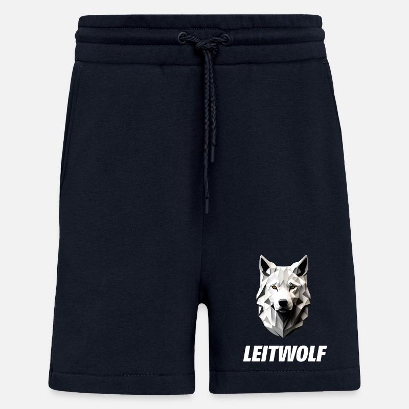 weißer Wolfskopf Leitwolf - Shorts - made by SPREAD - DARK NAVY