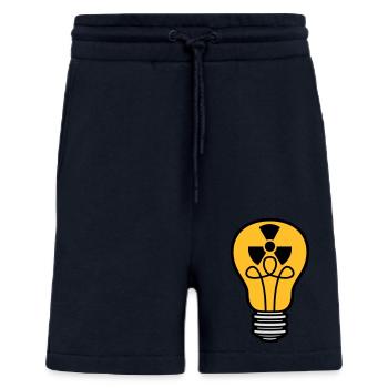 atom energy sign symbol radioactive light bulb - Shorts - made by SPREAD - DARK NAVY - Front