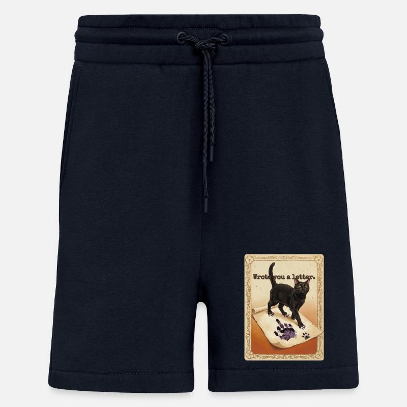 Wrote You A Letter Cat - Shorts - made by SPREAD - DARK NAVY