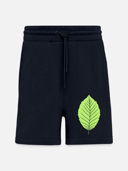 foresta di disegno di clip art di forma dell'albero pianta foglia di faggio - Pantaloncini ecologici casual Made in UE - DARK NAVY