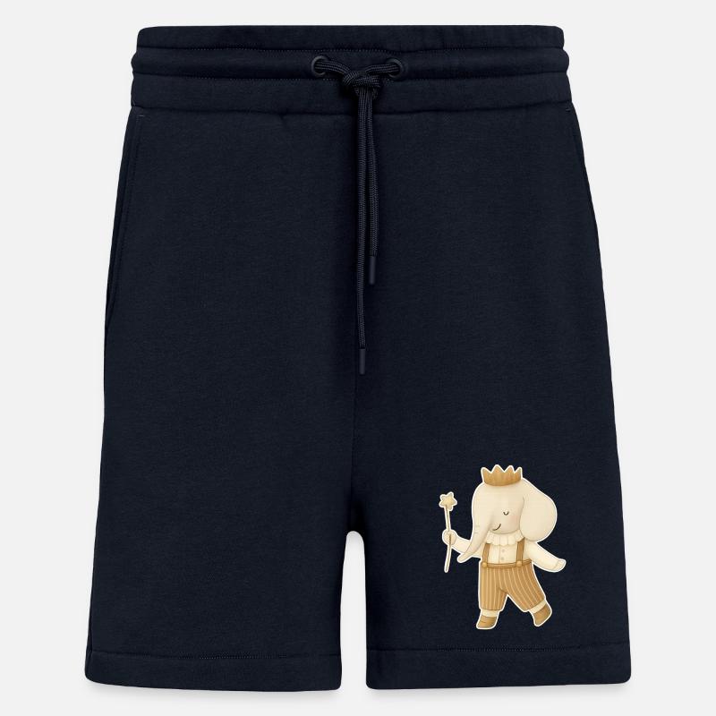 Éléphant royal en salopette - Short bio décontracté fabriqué en UE - DARK NAVY