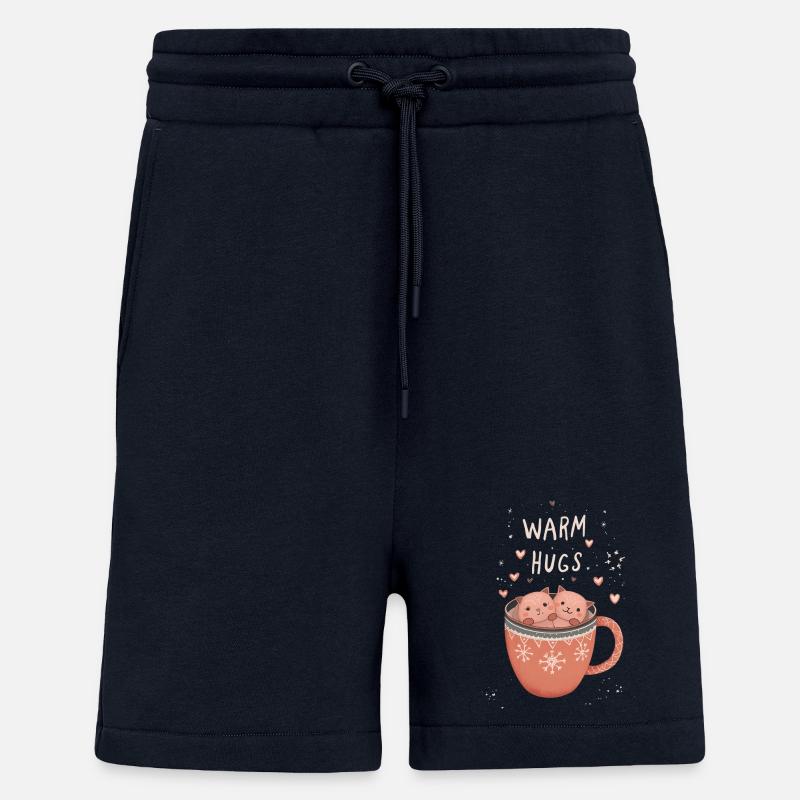 Câlins Chauds dans Tasse de Chats - Short bio décontracté fabriqué en UE - DARK NAVY