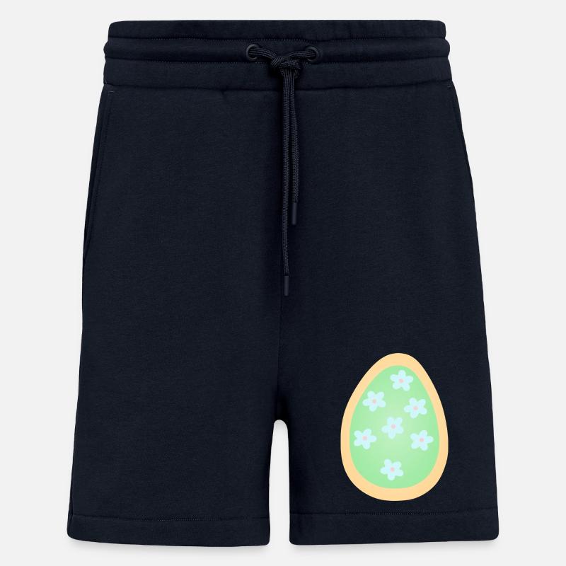 Pastel Floral Egg Pattern - Shorts - made by SPREAD - DARK NAVY
