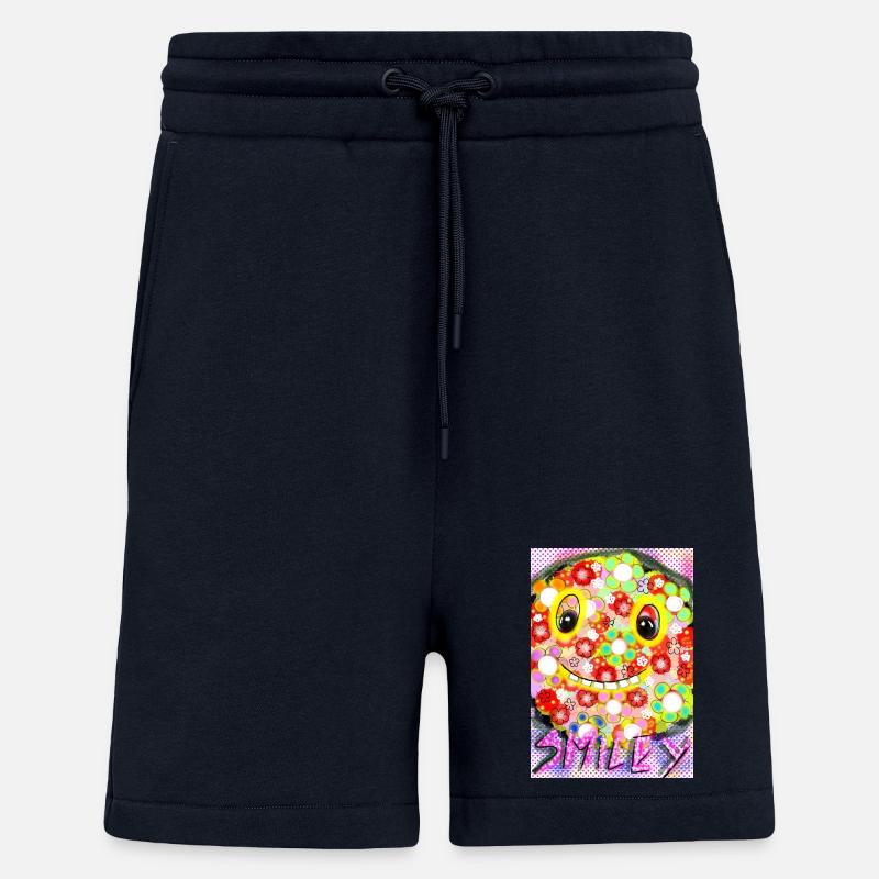 Bunte Pixel-Silhouette mit Smile - Shorts - made by SPREAD - DARK NAVY