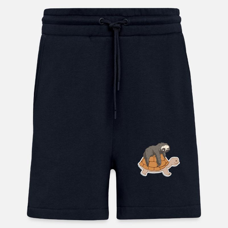 Adorable Turtle and Sloth - Shorts - made by SPREAD - DARK NAVY