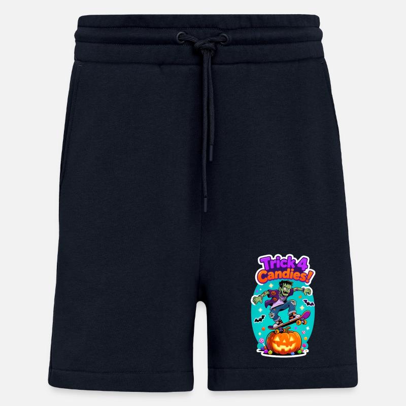 Trick 4 Candies Halloween Skateboard Tee - Short bio décontracté fabriqué en UE - DARK NAVY