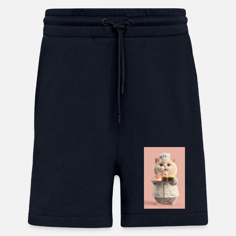 Pastel Sushi Chef Katze - Shorts - made by SPREAD - DARK NAVY