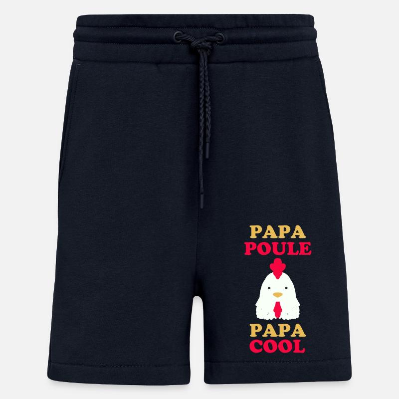 papa poule papa cool - Short bio décontracté fabriqué en UE - DARK NAVY