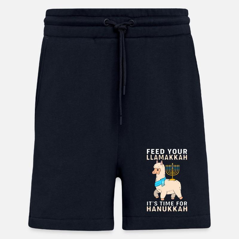 Hanoukka Hanoukka Hanoukka Lama - Short bio décontracté fabriqué en UE - DARK NAVY