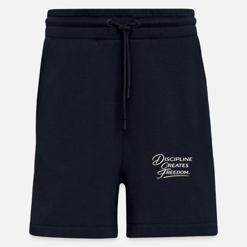 Discipline Creates Freedom Script - Short bio décontracté fabriqué en UE - DARK NAVY