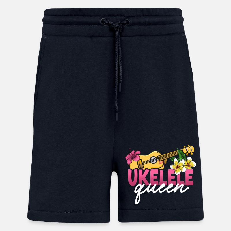 Hawaiian Ukulele Uke Queen Ukulele - Shorts - made by SPREAD - DARK NAVY