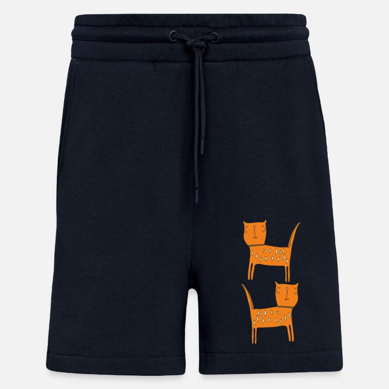 katze orange zweifach - Shorts - made by SPREAD - DARK NAVY