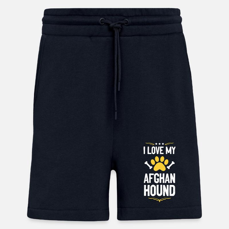 J’adore mon lévrier afghan - Short bio décontracté fabriqué en UE - DARK NAVY