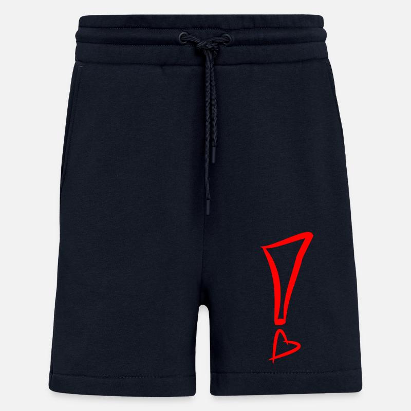 Ausrufezeichen mit Herz Rot - Shorts - made by SPREAD - DARK NAVY