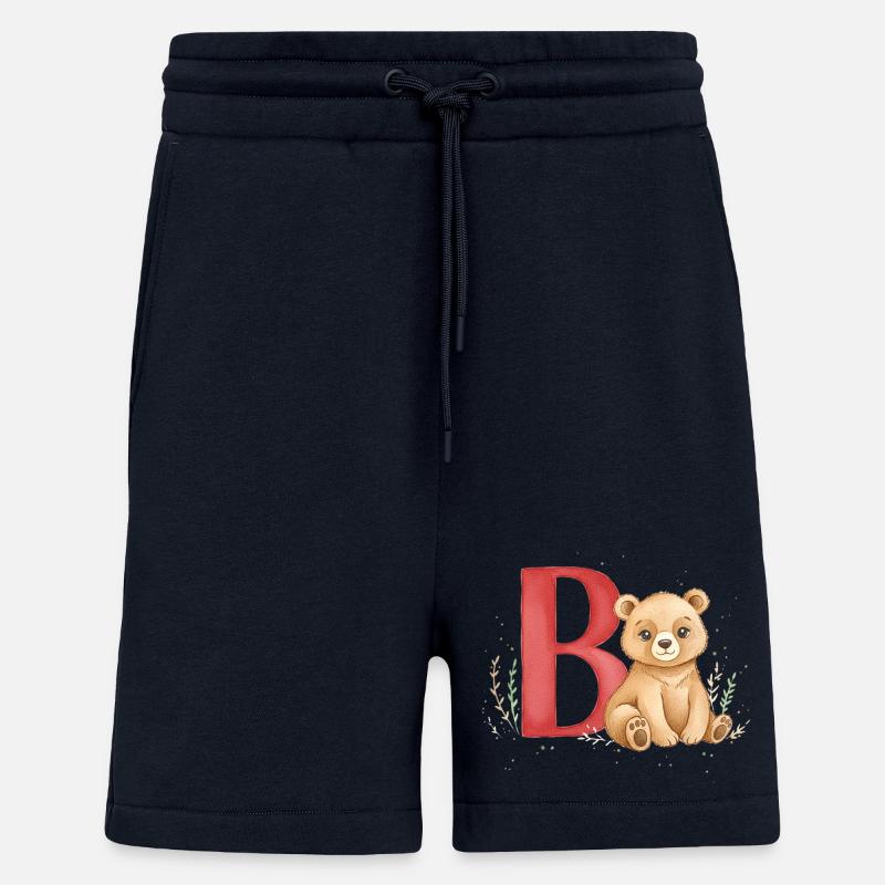 Bär und Buchstabe B Kindermotiv - Shorts - made by SPREAD - DARK NAVY