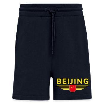 Pékin Chine Fan Design T-Shirt Tenue - Short bio décontracté fabriqué en UE - DARK NAVY - Devant