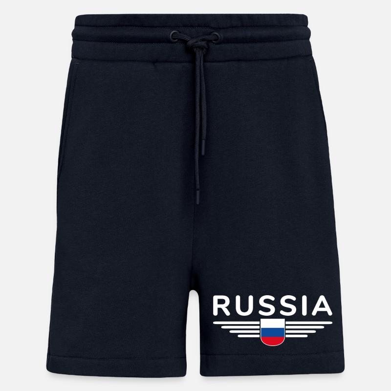 T-shirt Russie – Fierté et tradition - Short bio décontracté fabriqué en UE - DARK NAVY