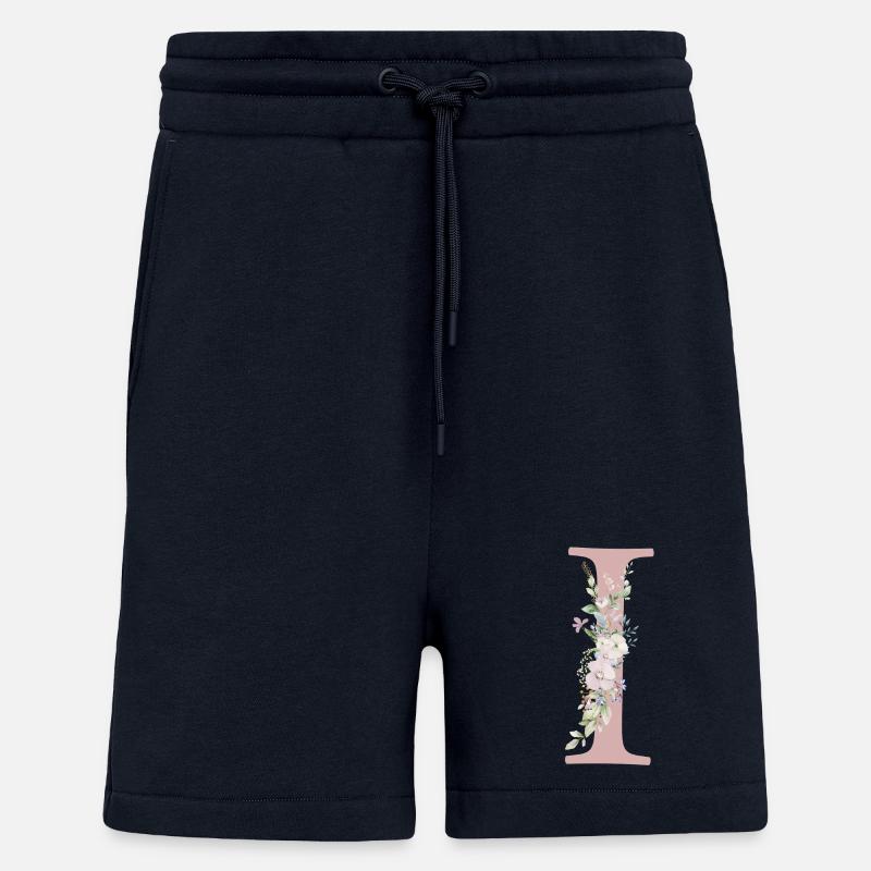 I Monogramm, Floral, personalisierbar - Shorts - made by SPREAD - DARK NAVY
