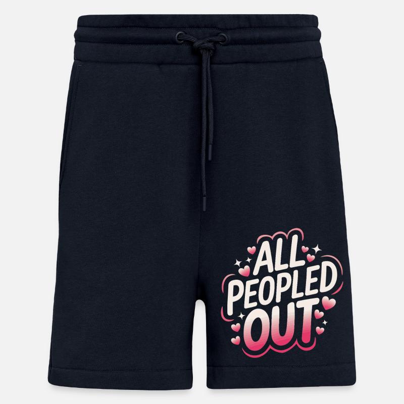 Introverti, antisocial, introverti - Short bio décontracté fabriqué en UE - DARK NAVY