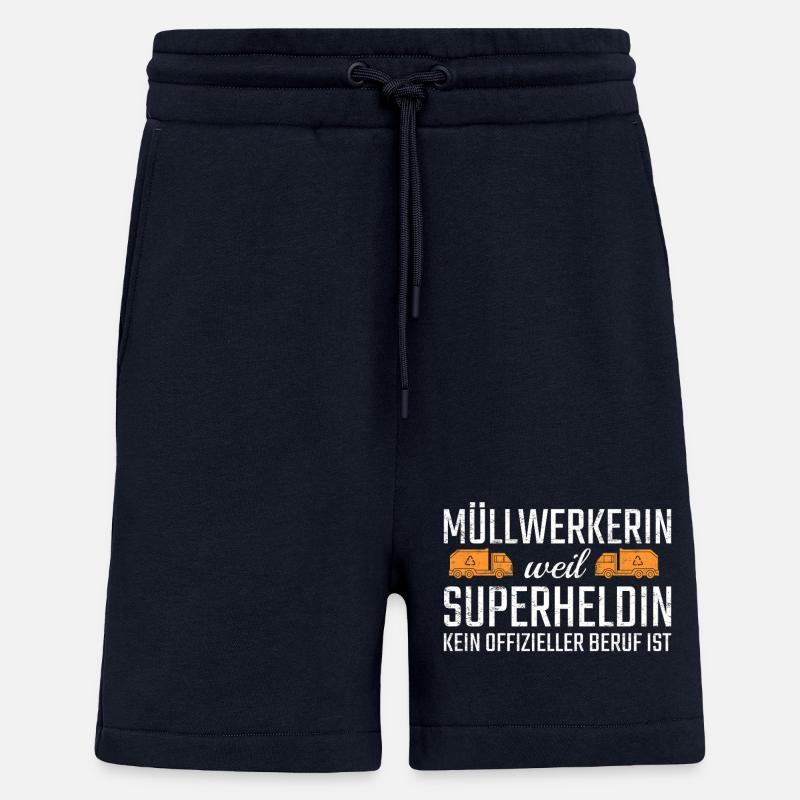 Garbage Worker Superheroine - Shorts - made by SPREAD - DARK NAVY