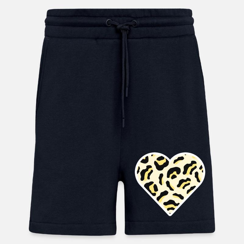 Cœur classique à imprimé léopard - Short bio décontracté fabriqué en UE - DARK NAVY