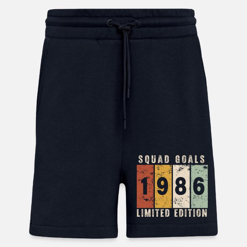 anniversaire 1986 - 40 ans - Short bio décontracté fabriqué en UE - DARK NAVY