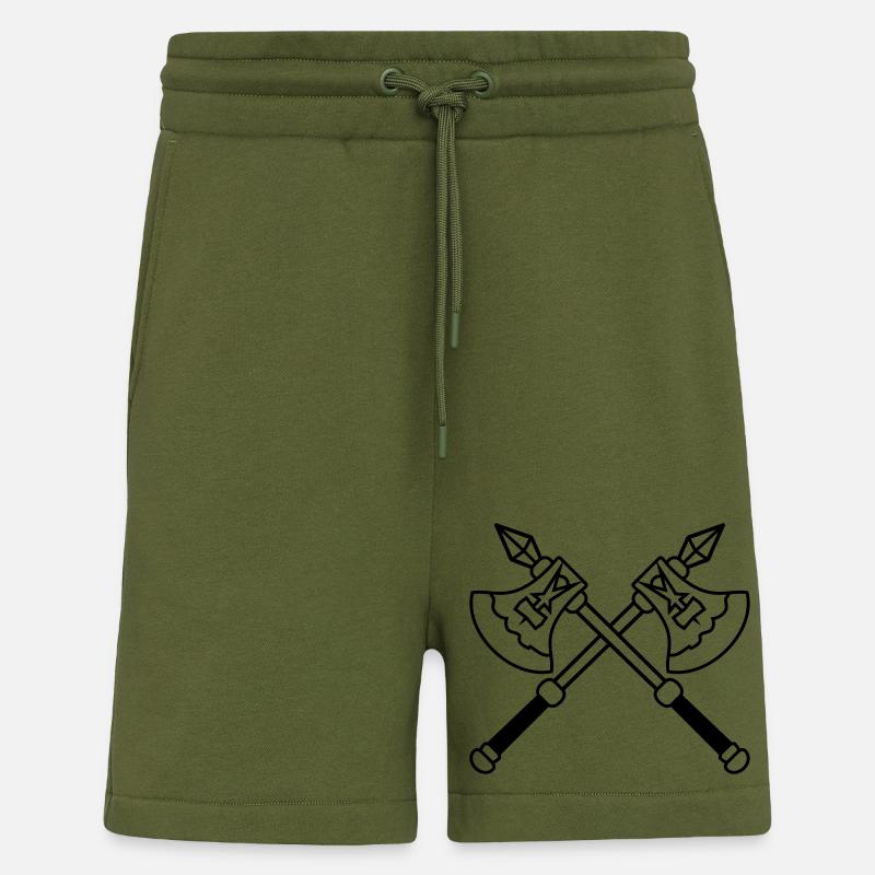 Gekreuzte Krieger Aexte - Shorts - made by SPREAD - MOSS GREEN