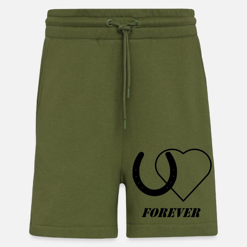 Pferde Hufeisen Herz - Shorts - made by SPREAD - MOSS GREEN
