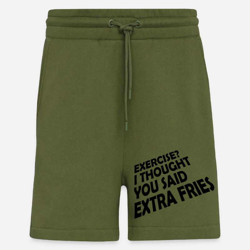 Exercise Extra Fries Zitat - Shorts - made by SPREAD - MOSS GREEN