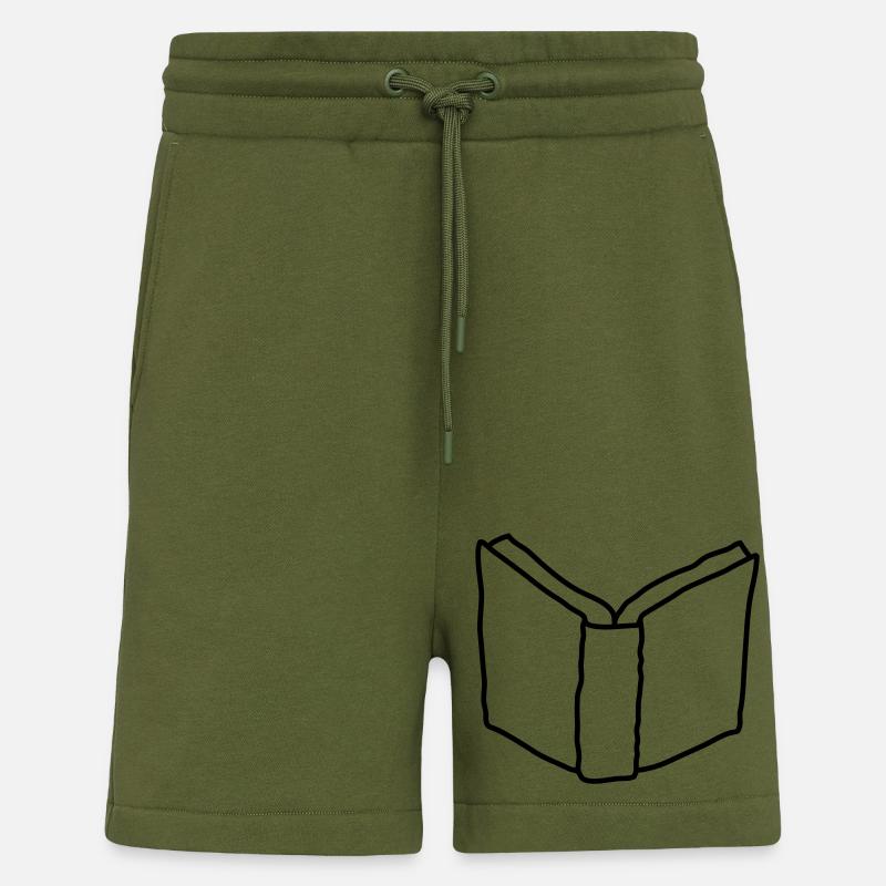 Comic offenes Roman Buch - Shorts - made by SPREAD - MOSS GREEN