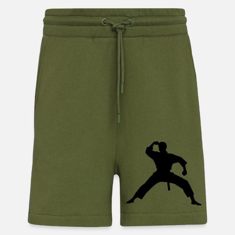 Karate Mann Silhouette - Shorts - made by SPREAD - MOSS GREEN