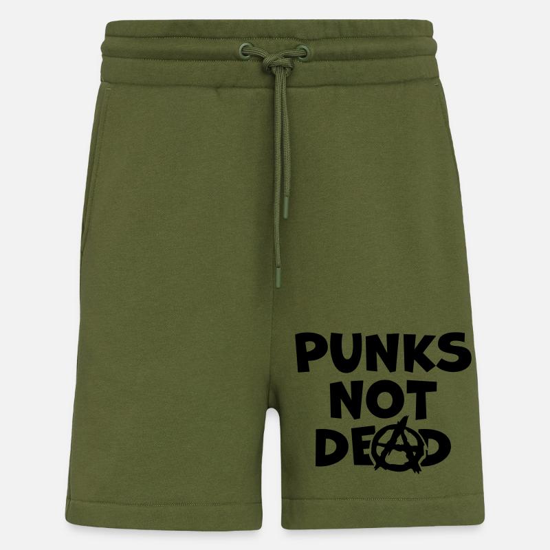 Punks pas mort citation - Short bio décontracté fabriqué en UE - MOSS GREEN