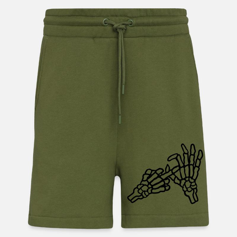 Mittelfinger Loch Geste Skelett - Shorts - made by SPREAD - MOSS GREEN