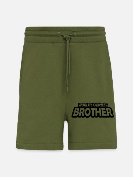 Worlds okayest Brother Text - Shorts - made by SPREAD - MOSS GREEN
