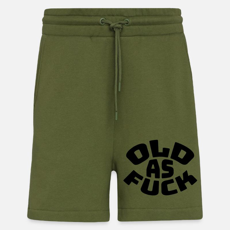 old AF Text Logo - Shorts - made by SPREAD - MOSS GREEN
