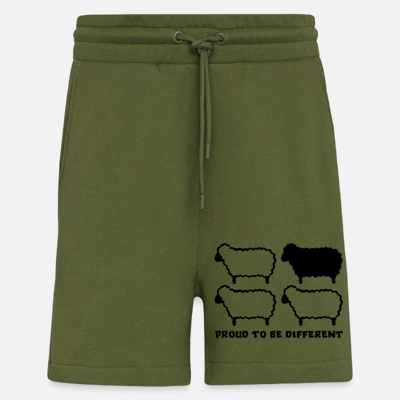 DIFFERENT SHEEP - 1C - Shorts - made by SPREAD - MOSS GREEN