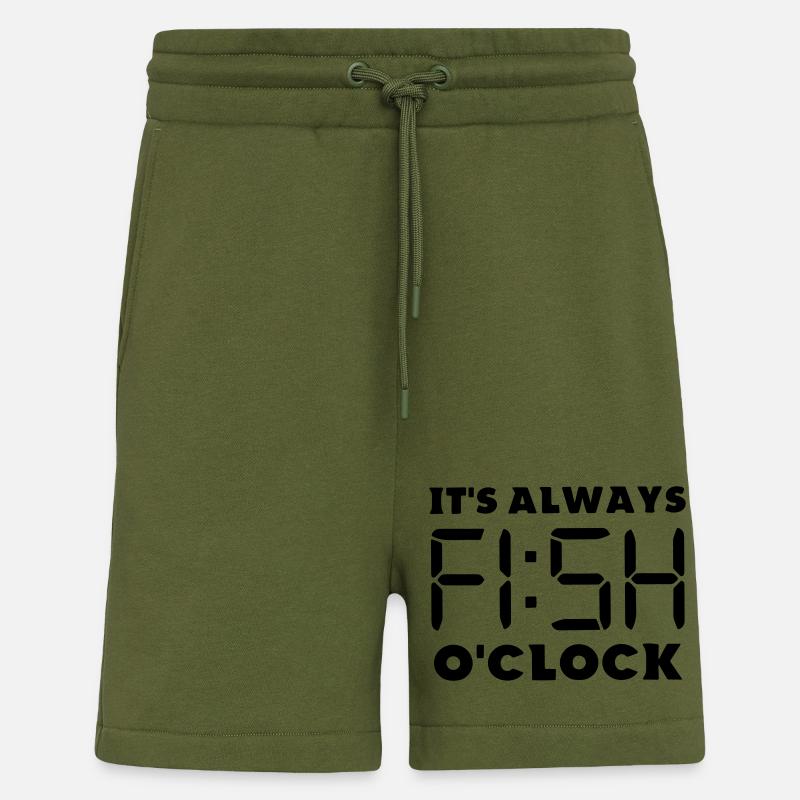 c'est toujours l'heure du poisson - Short bio décontracté fabriqué en UE - MOSS GREEN