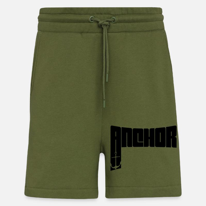 Text Anchor Crew - Shorts - made by SPREAD - MOSS GREEN