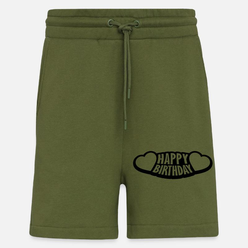 Logo Joyeux anniversaire - Short bio décontracté fabriqué en UE - MOSS GREEN