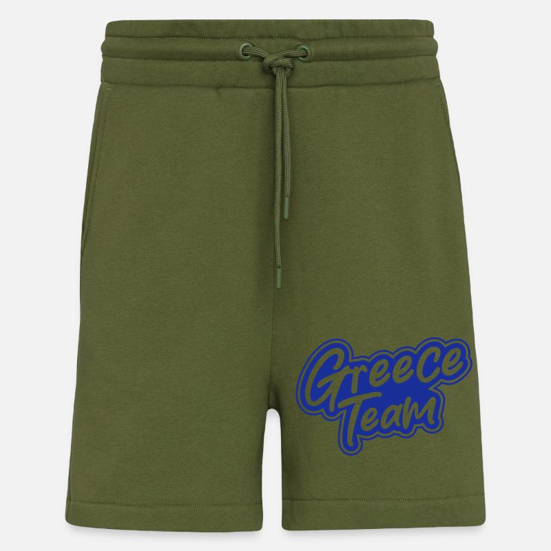 Équipe Grèce - Short bio décontracté fabriqué en UE - MOSS GREEN