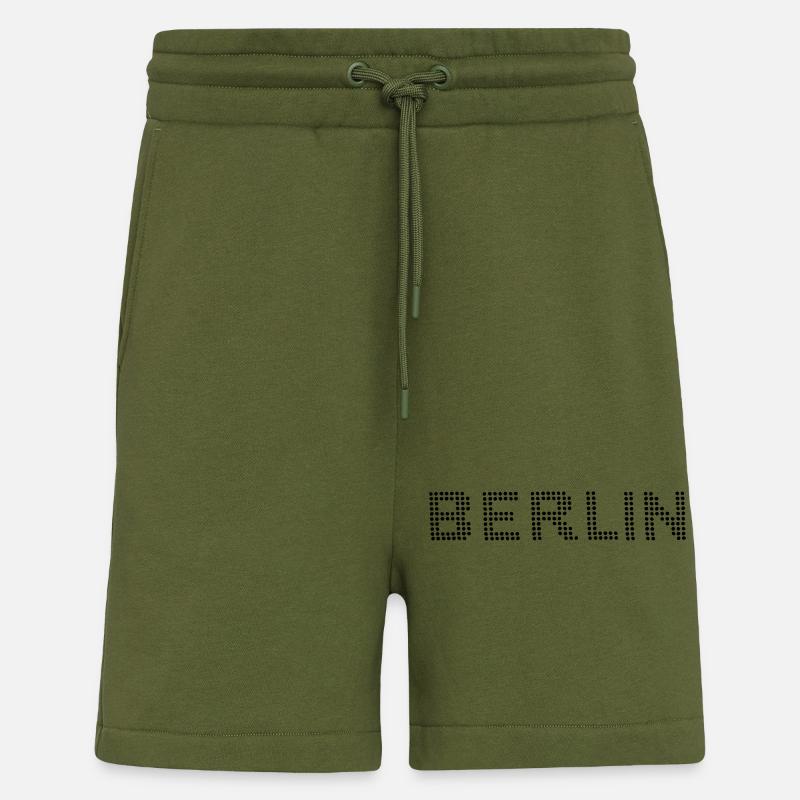 BERLIN Dot font - Shorts - made by SPREAD - MOSS GREEN