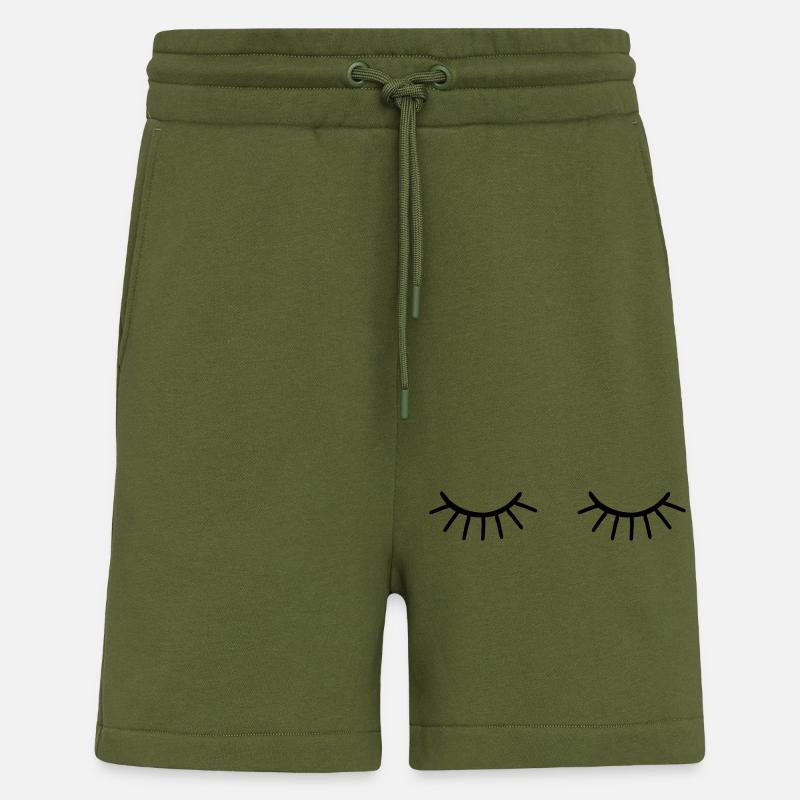 Les yeux fermés - Short bio décontracté fabriqué en UE - MOSS GREEN