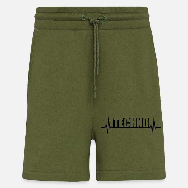 Puls Musik Techno - Shorts - made by SPREAD - MOSS GREEN
