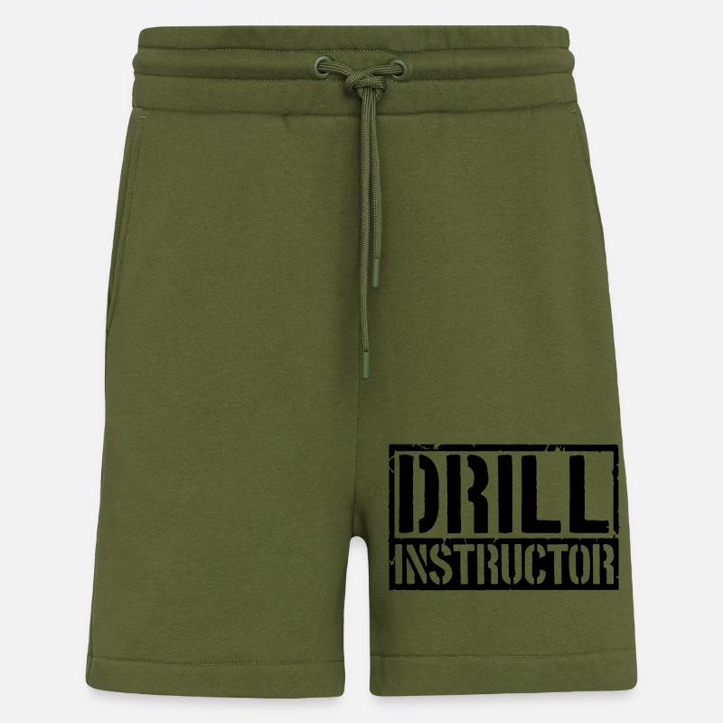 Bouclier d’instructeur de forage - Short bio décontracté fabriqué en UE - MOSS GREEN